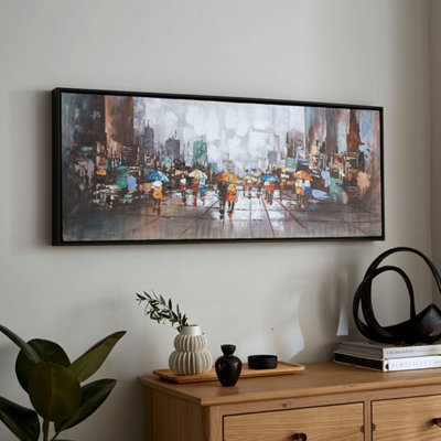 Pagazzi Lighting Pagazzi Downtown Urban Scene Hand-Painted Canvas from B&Q