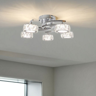 Pagazzi Ing Dilan 5- Led Polished Chrome Semi-Flush Ceiling Light