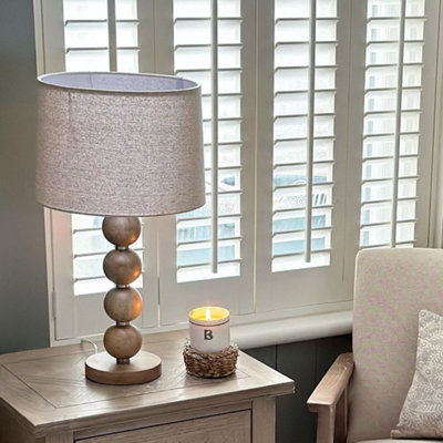 Pagazzi Lighting Pagazzi Kayleigh Wooden Table Lamp With Cream Shade from B&Q