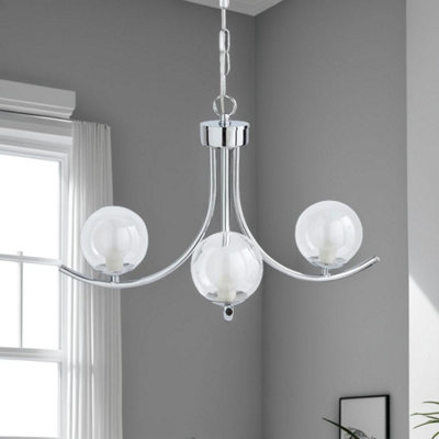 Pagazzi Lighting Pagazzi Jimena 3-Light Polished Chrome Chandelier Pendant Ceiling Light from B&Q