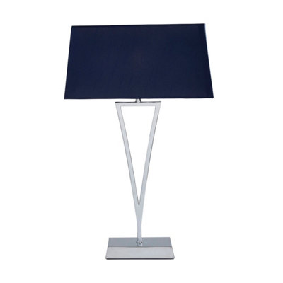 Pagazzi Lighting Light Pagazzi Ing Lizzie Chrome & Navy Touch Table Lamp - Image 2