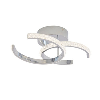 B&Q -  Pagazzi Veloria Chrome Led Flush Ceiling Light