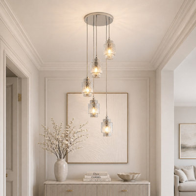 Pagazzi Lighting Pagazzi Evelle 5-Light Chrome Cascading Pendant from B&Q
