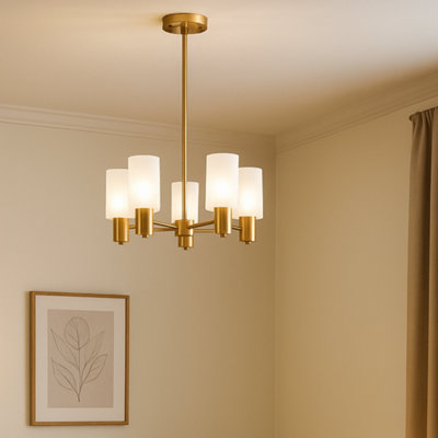 Pagazzi Lighting Light Pagazzi Ing Maya 5- Antique Brass Semi-Flush Ceiling - Image 2