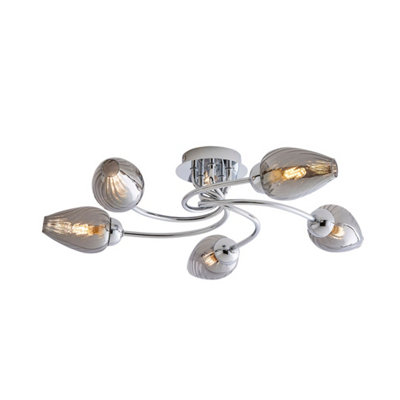 Pagazzi Lighting Light Pagazzi Ing Lina 5- Chrome Flush Ceiling