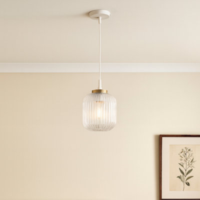 B&Q -  Pagazzi Riva Antique Brass Easy-Fit Pendant