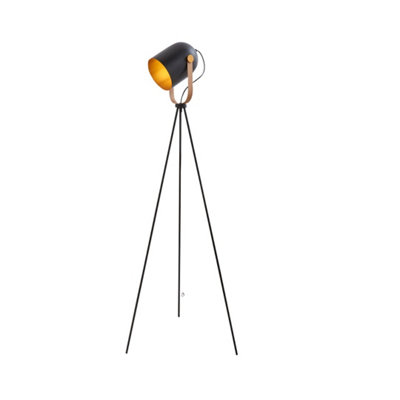 Pagazzi Lighting Pagazzi Noelle Strap Black Tripod Floor Lamp from B&Q
