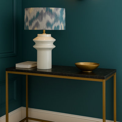 Pagazzi Lighting Pagazzi Imara White Pattern Shaded Table Lamp from B&Q