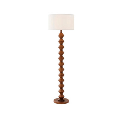 Pagazzi Lighting Trezza Walnut Wooden Floor Lamp from B&Q