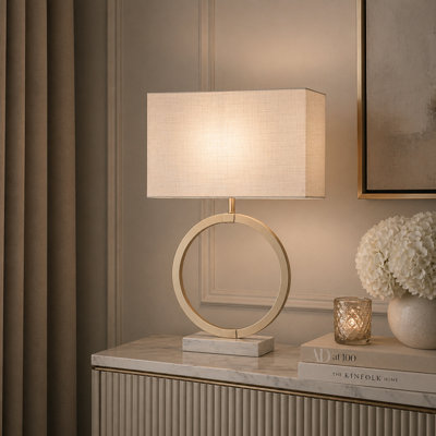 Pagazzi Lighting Pagazzi Orbis Ring Metallic Gold Table Lamp from B&Q