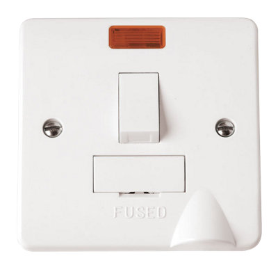 Click Scolmore Mode 13A 2 Gang Fused Spur Unit With Neon Switch Polar White Cma052Double Pole Modular Design from B&Q