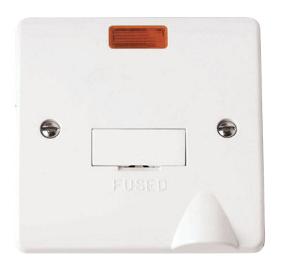 Click Scolmore Mode 13A 1 Gang Fused Spur With Neon Polar WhiteFlex OutletModular DesignCma053 from B&Q