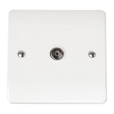 Click Scolmore Mode Single Co-Axial Socket Outlet 45A WhiteCma065 from B&Q