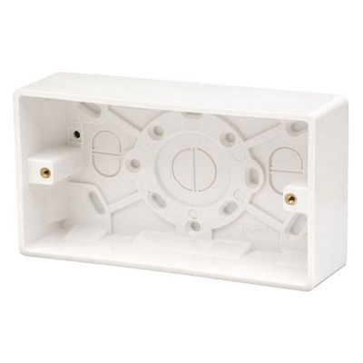 Click Scolmore Click Cma084 Mode 2 Gang 35mm Pattress Back Box White from B&Q