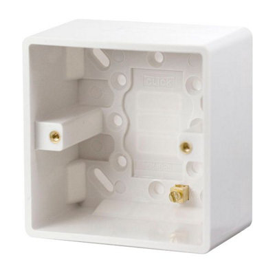 Click Scolmore Click Cma085 Mode 1 Gang 47Mm Pattress Back Box White