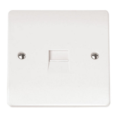 Click Scolmore Mode 1 Gang Secondary Telephone Socket 45A WhiteAntimicrobial Plastic Wall Outlet Cma124 from B&Q