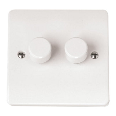 B&Q -  Mode Double Dimmer Switch 2 Gang 2 Way WhiteCma146