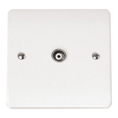 Click Scolmore Mode 45A Single Isolated Co-Axial Tv Socket Polar WhiteAntimicrobialCma158 from B&Q