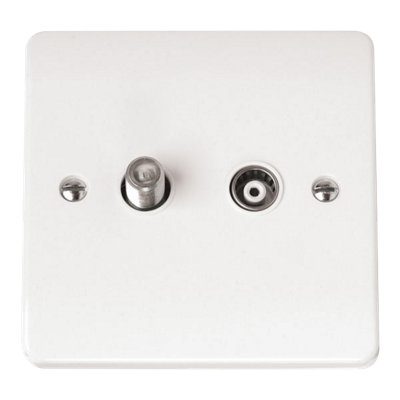 Click Scolmore Mode Satellite/Coaxial Socket Non-Isolated 1 Gang - Cma170 White
