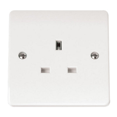 Click Scolmore Mode Single Unswitched Plug Socket 13A 1 Gang - Cma630 White