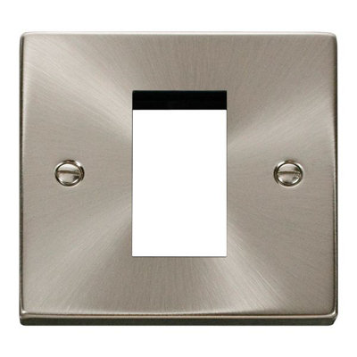 B&Q -  Click Vpsc310 1 Gang 1 Euro Module Front Plate Satin Chrome