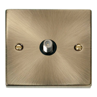 Click Scolmore Non-Isolated Satellite Socket 1 Gang Antique BrassVpab156Bk