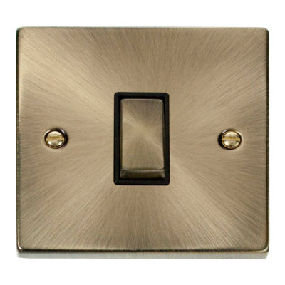 Click Scolmore Deco 1 Gang 10Ax 2-Way Light Switch Antique Brass With Black Insert Vpab411BkModular Stainless Steel from B&Q