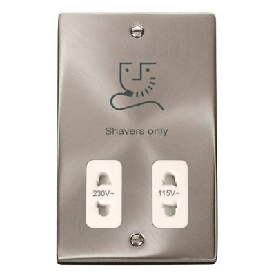 Click Scolmore Click Vpsc100Wh Deco Shaver Socket Satin Chrome from B&Q