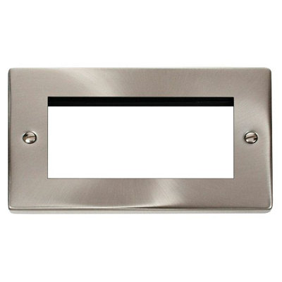 Click Scolmore Click Vpsc312 4 Euro Module Satin Chrome Front Plate