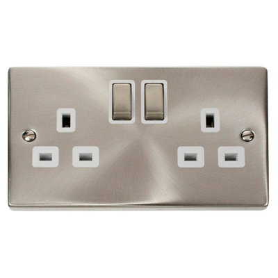 Click Scolmore Click Vpsc536Wh Deco 13A 2 Gang Double Socket from B&Q