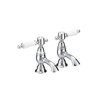 Heritage Glastonbury Basin Pillar Taps Tgrc00 from B&Q
