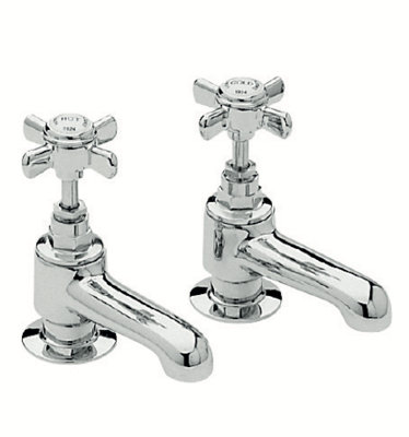 Heritage Dawlish Traditional Chrome Bath Pillar TapsPair Of Crosshead Bathroom Tap from B&Q