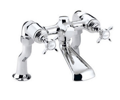 Heritage Dawlish Traditional Chrome Bath FillerCrosshead Bathroom Tap from B&Q