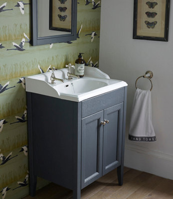 Heritage Dawlish Traditional Vintage Gold Basin Pillar TapsPair Of Crosshead Bathroom Sink Tap from B&Q