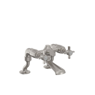 Heritage Dawlish Traditional Brushed Nickel Bath FillerCrosshead Bathroom Tap from B&Q