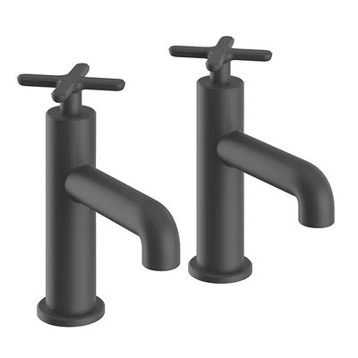 Heritage Salcombe Basin Pillar Taps Matt Black from B&Q