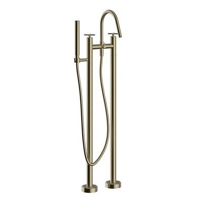 Heritage Salcombe Floor Standing Bath Shower Mixer Inc Kit Brushed Brass from B&Q