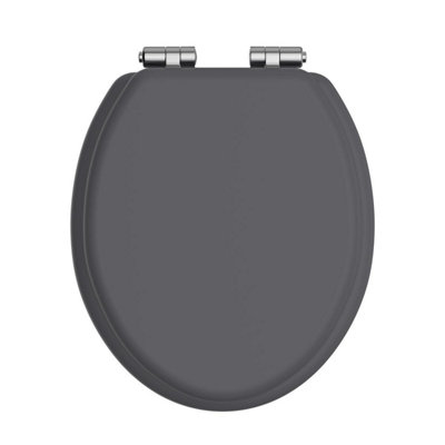 Heritage Toilet Seat Soft Close Chrome Hinges Graphite Tsgra101Ssc from B&Q
