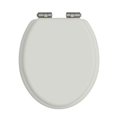 Heritage Toilet Seat Soft Close Brushed Nickel Hinges Chantilly Tscha103Sc from B&Q