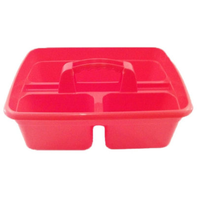 Perry Plastic Organiser Storage Handle Caddy Compartment Tack Room Tidy Red from B&Q
