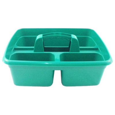 Perry Plastic Organiser Storage Handle Caddy Compartment Tack Room Tidy Green from B&Q