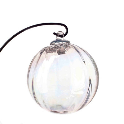 Amelia Art Glass Hanging Friendship Globe Ornament Optic Clear Iris from B&Q