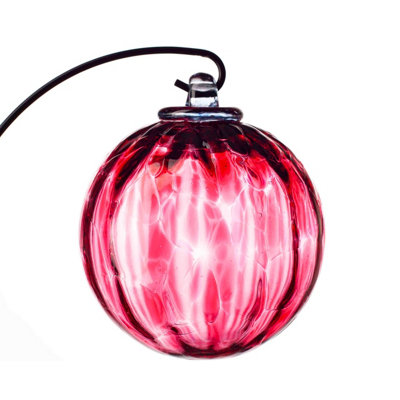 Amelia Art Glass Hanging Friendship Globe Ornament Optic Pink from B&Q