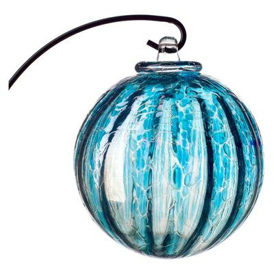 Amelia Art Glass Hanging Friendship Globe Ornament Optic Turquoise from B&Q