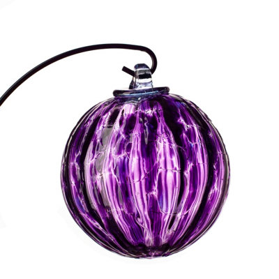 Amelia Art Glass Hanging Friendship Globe Ornament Optic Violet from B&Q