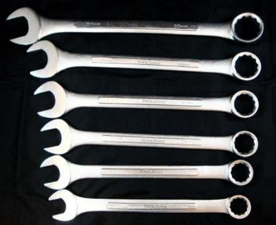 Toolzone Jumbo Spanners 6Pc Combination Wrench Spanner Set 33 36 38 41 46 50mm Hgv from B&Q