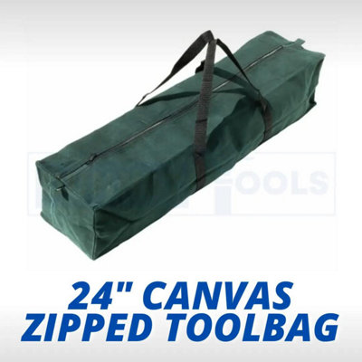 Toolzone 24" Heavy Duty Canvas Tool Bag Zipped Hodall Tool Caddy Storage Bag Kdptb020 - Image 4