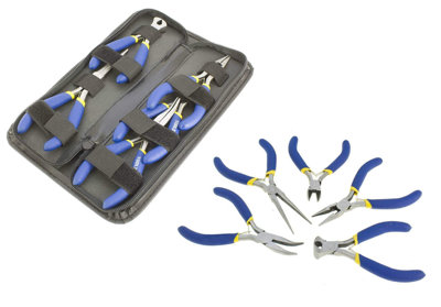  - Mini Plier Set Bent Nose Pliers Needle Nose 5Pc Straight Bent Angled Plier Pl299