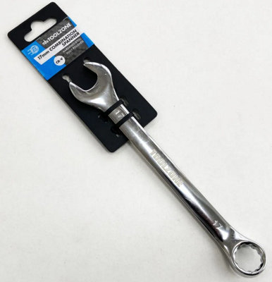 B&Q -  17mm Combi Spanner Wrench Polished Combination Open End Garages Mechanic Diy Uk