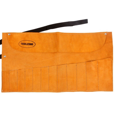Toolzone 12 Pocket Leather Tool Roll from B&Q